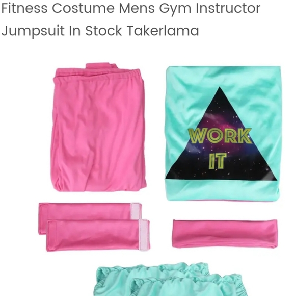 80s Exercise Fitness Costume Mens Gym Instructor Jumpsuit In Stock Takerlama SzM - Picture 3 of 10
